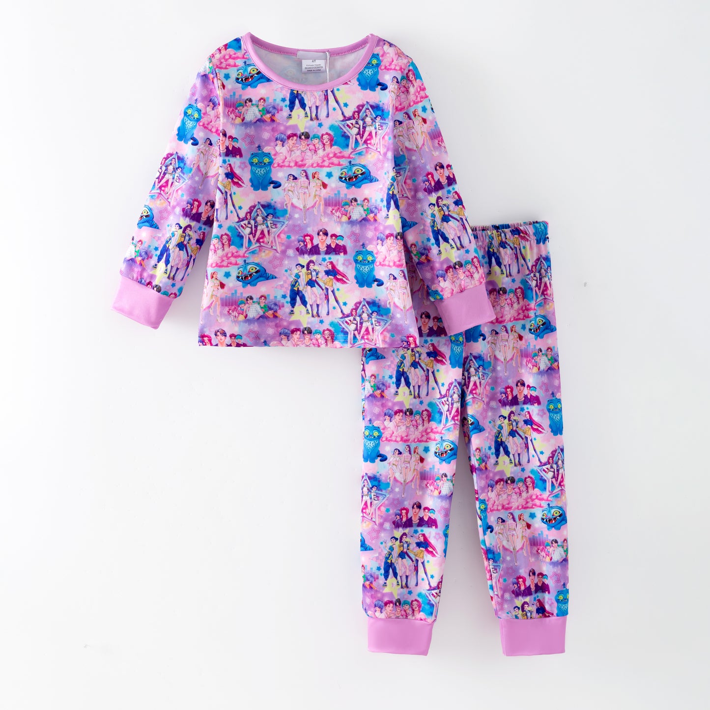 Girls Spring Kpop Demon Hunter Print Pajamas Set