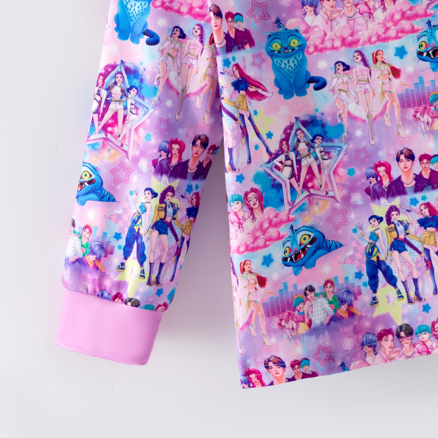 Girls Spring Kpop Demon Hunter Print Pajamas Set