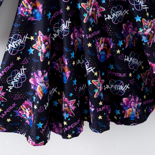 2026 Summer K-pop Demon Hunter Short Sleeves Twirl Dress