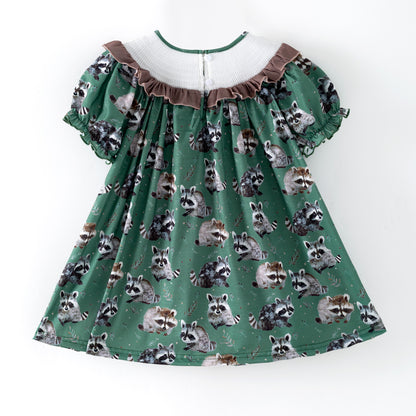 Sibling Summer Raccoon Print "FERAL"Embroidery Matching Clothes
