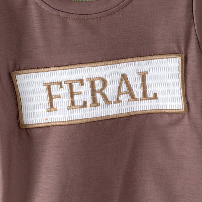 Sibling Summer Raccoon Print "FERAL"Embroidery Matching Clothes