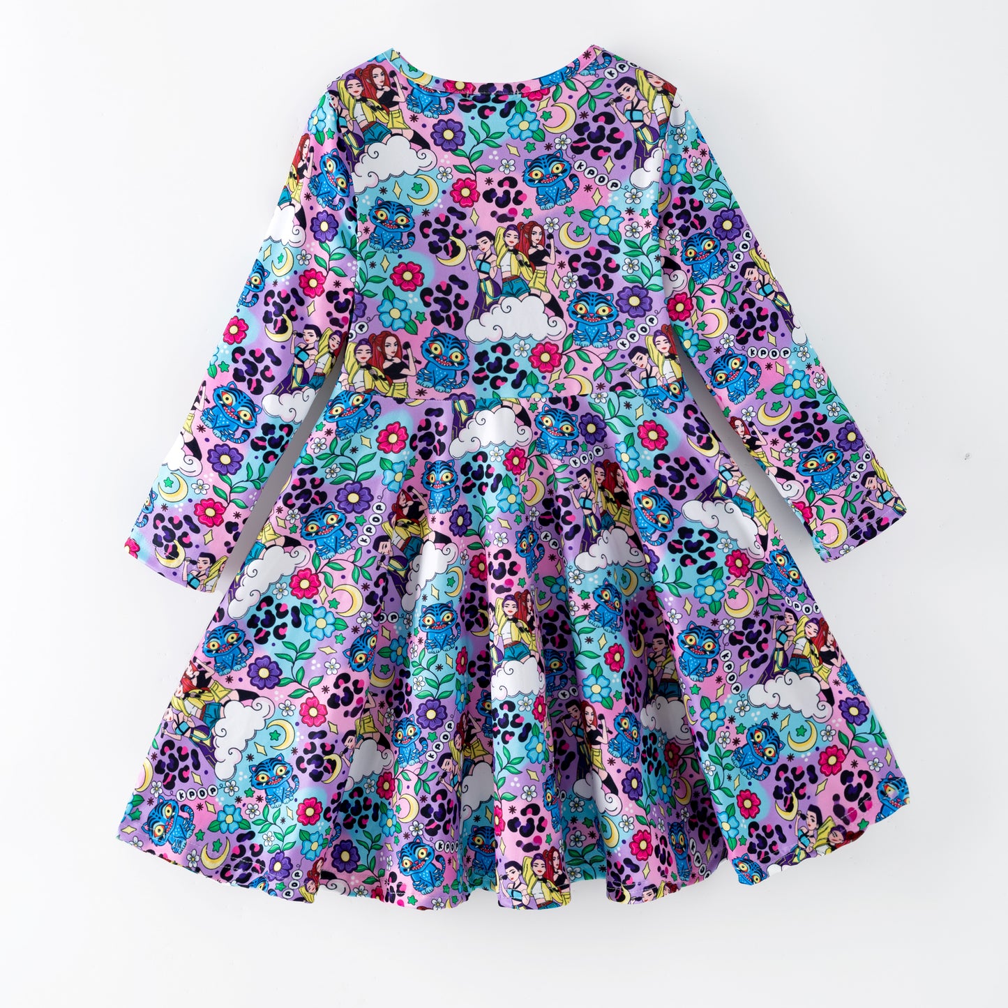 2026 Spring Cute K-POP Long Sleeves Twirl Dress