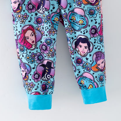 Girls Spring Kpop Demon Hunter Print Soft Pajamas Set