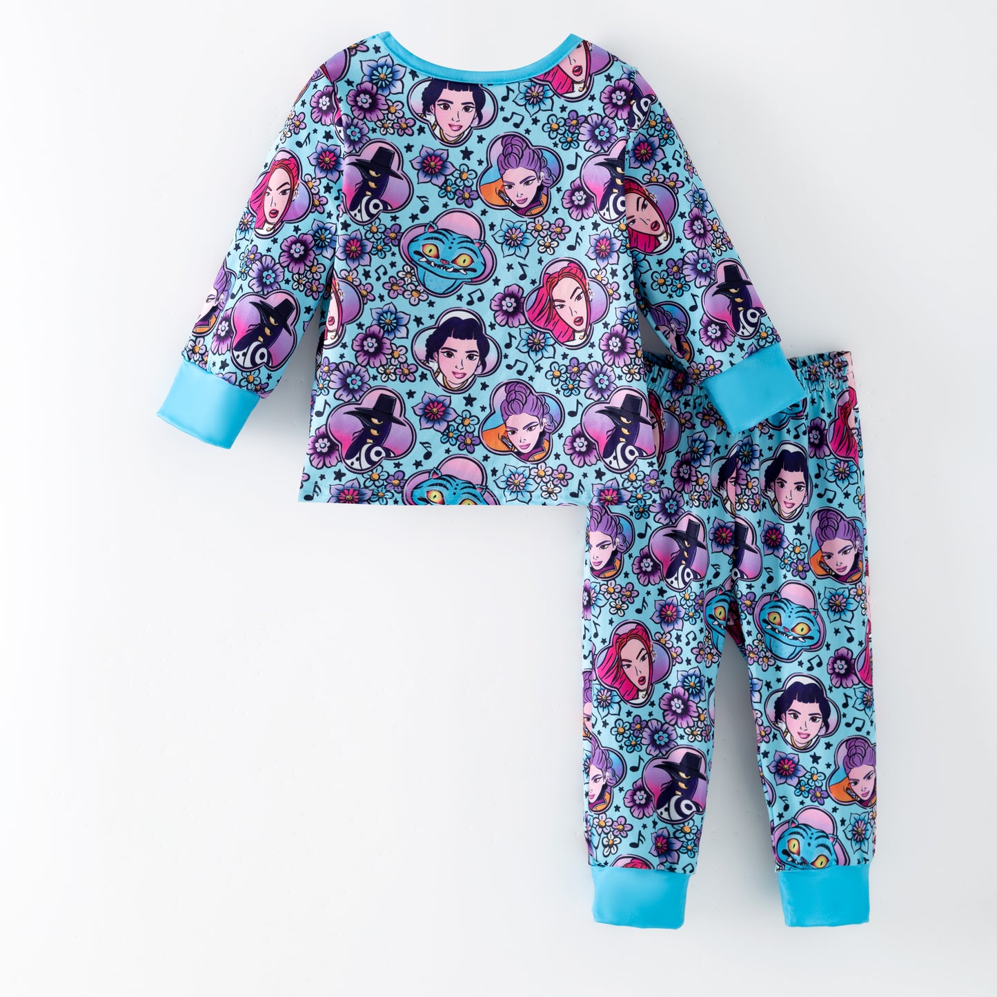 Girls Spring Kpop Demon Hunter Print Soft Pajamas Set