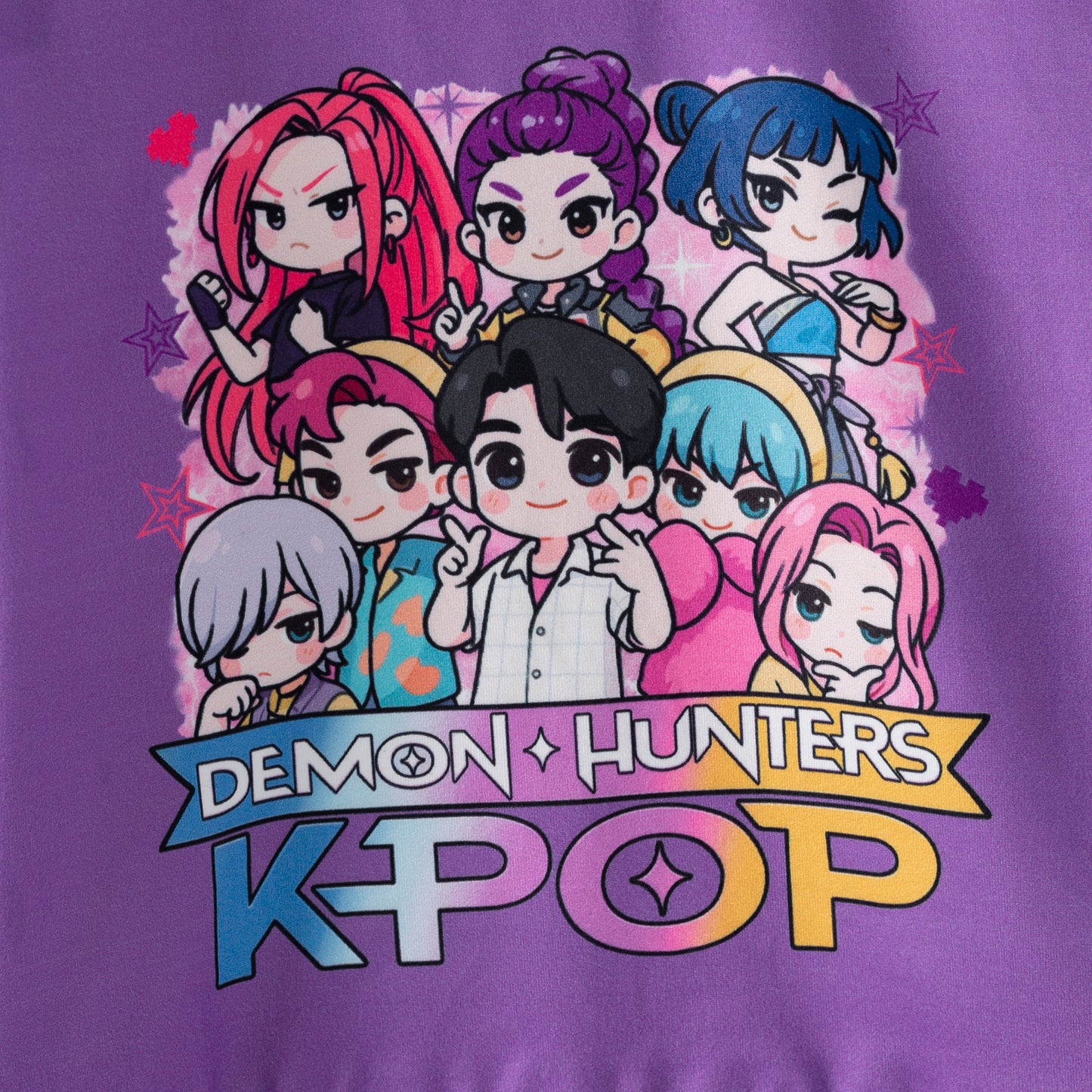 Girls Spring K-pop Demon Hunter Print Sweatshirt Collection