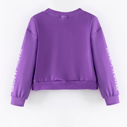 Girls Spring K-pop Demon Hunter Print Sweatshirt Collection