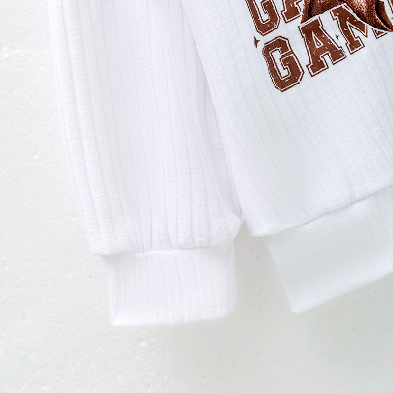Girls Fall Thanksgiving GAMEDAY Football Bow Pant Set