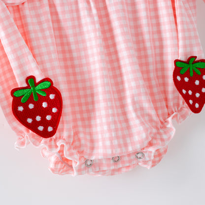 2026 Spring Strawberry Season Embroidery Smock Outfits