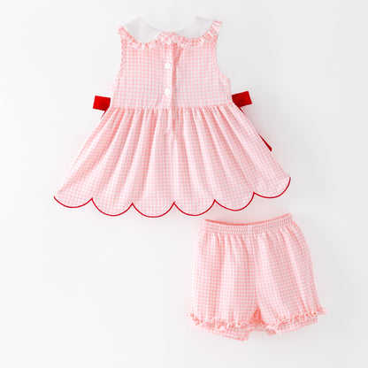 2026 Spring Strawberry Season Embroidery Smock Outfits