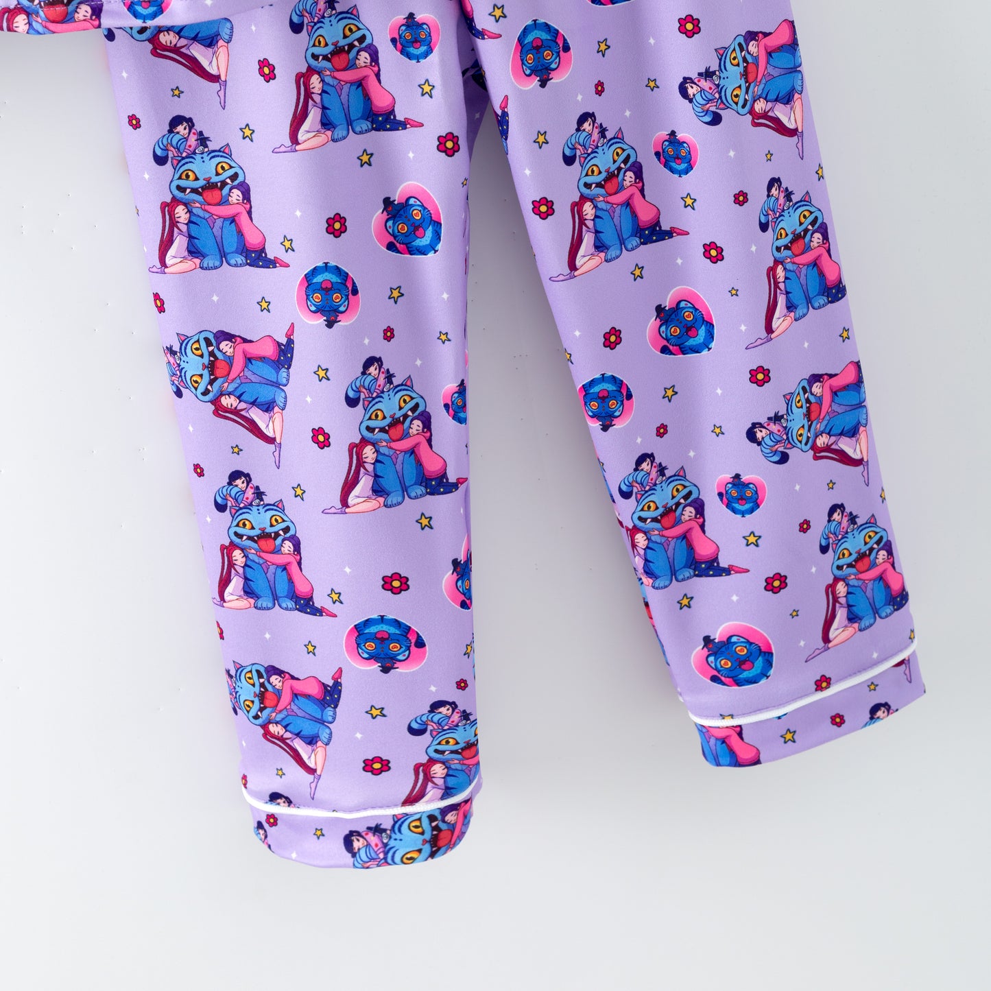 Girls Fall Kpop Demon Hunter Print Pajamas Pant Set