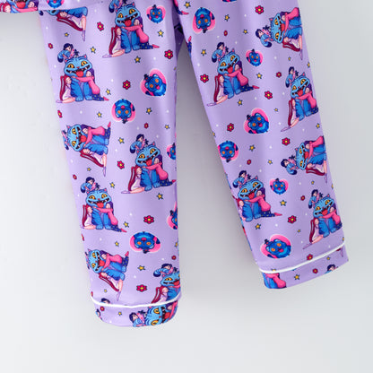 Girls Fall Kpop Demon Hunter Print Pajamas Pant Set