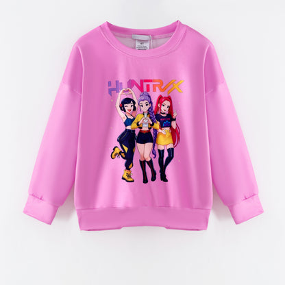 Girls Fall Kpop Demon Hunter Print Fashion Sweatshirts