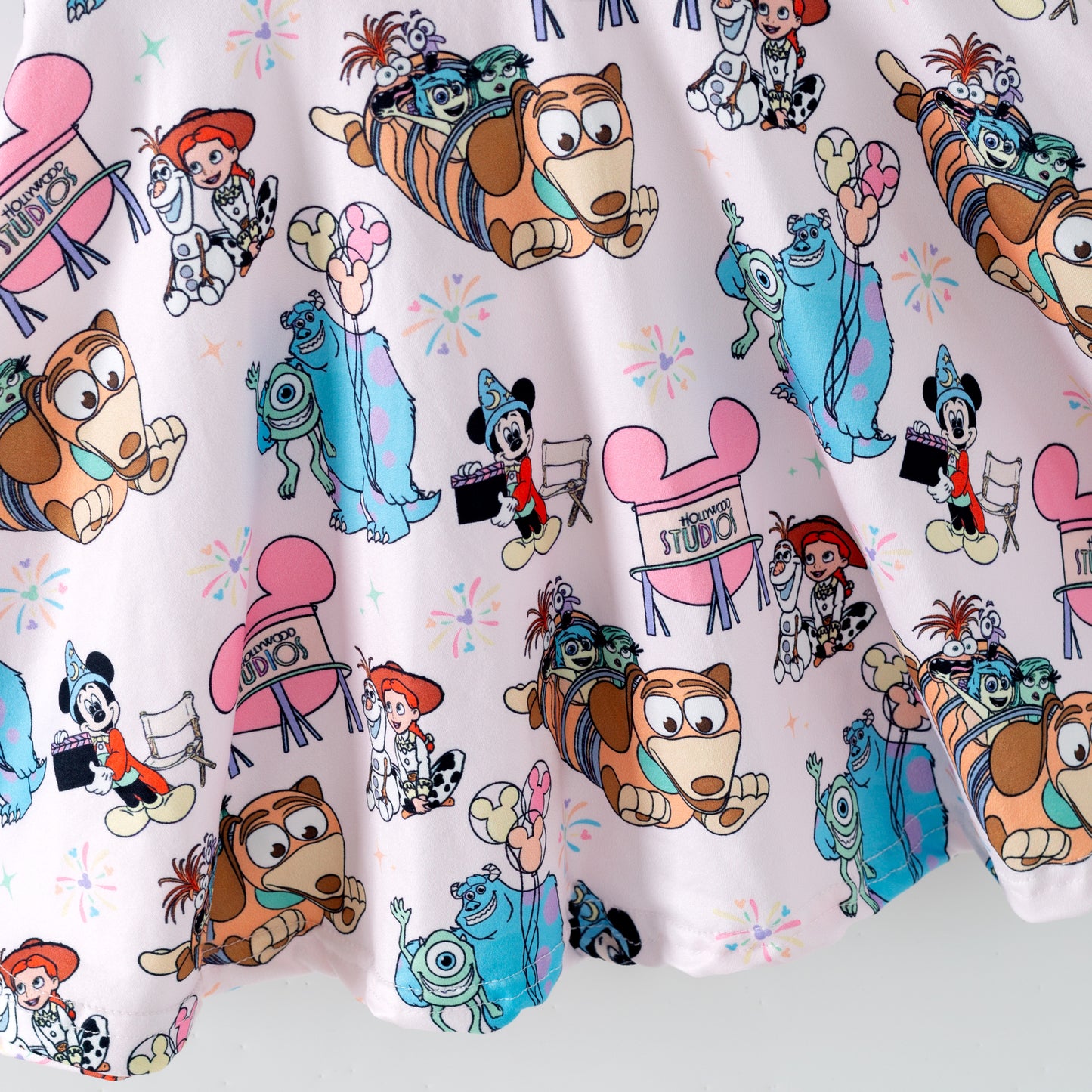 Girls Summer Cartoon Print Cute Twirl Dress