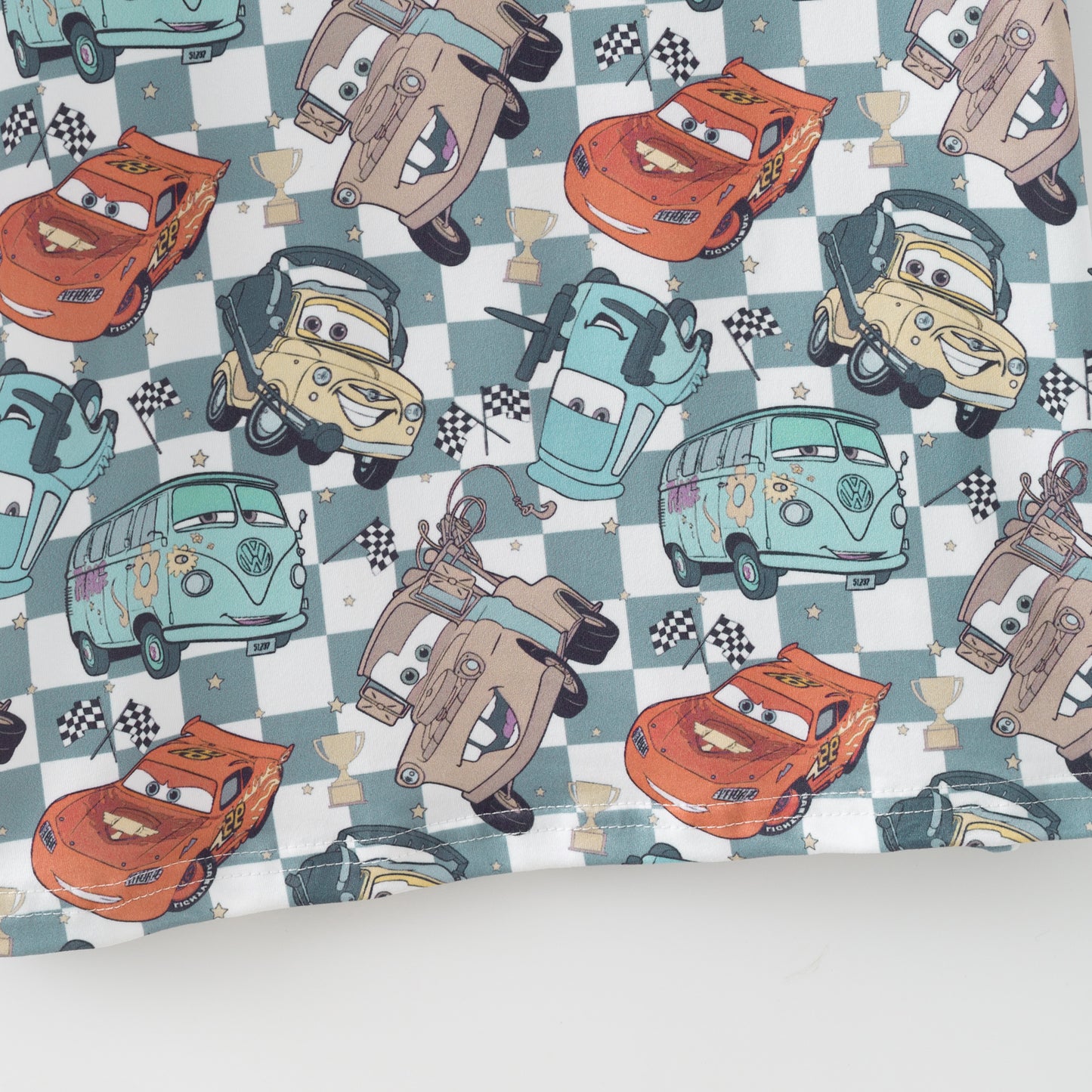 Boys Fall Autumn Orange Car Plaid Print Pocket T-Shirt