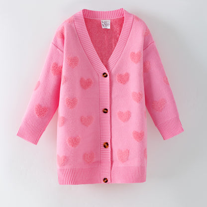 2026 Valentine's Day Fashion Heart Plush Sweater Cardigan