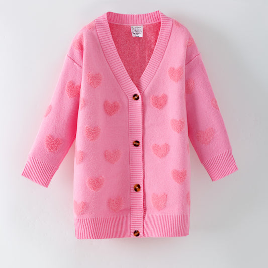 2026 Valentine's Day Fashion Heart Plush Sweater Cardigan