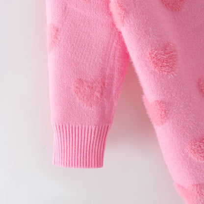 2026 Valentine's Day Fashion Heart Plush Sweater Cardigan