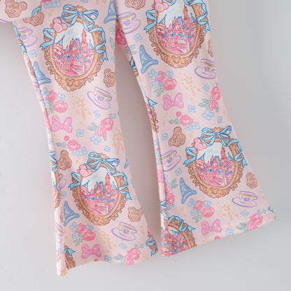 2026 Spring Castle Cartoon Print Sweatshirt Set