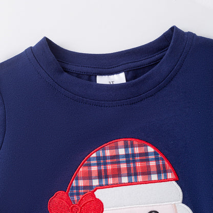 Boys Christmas Sweatshirt – Santa Claus Embroidery Pullover Top