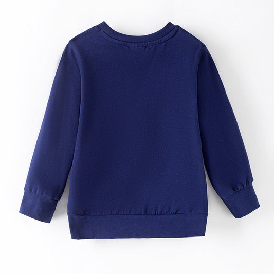 Boys Christmas Sweatshirt – Santa Claus Embroidery Pullover Top