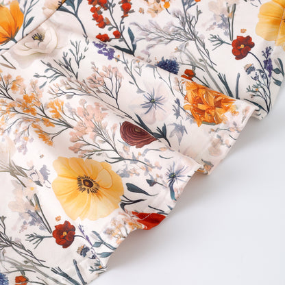 Girls 2 Pieces Fall Autumn Floral Print Top + Pant Set