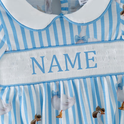 Kids Custom Name Gilly Goose Embroidery Smocks Sibling Clothes