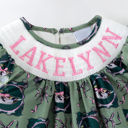 Kids Personalized Name Smock Embroidery Outfit | 2026 Spring Summer Duck Collection