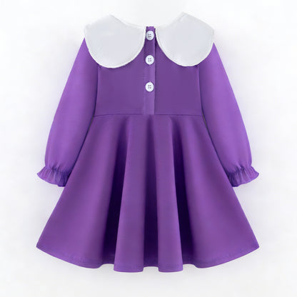2026 Kids Fashion Mardi Gras Embroidery Purple Outfits Collection