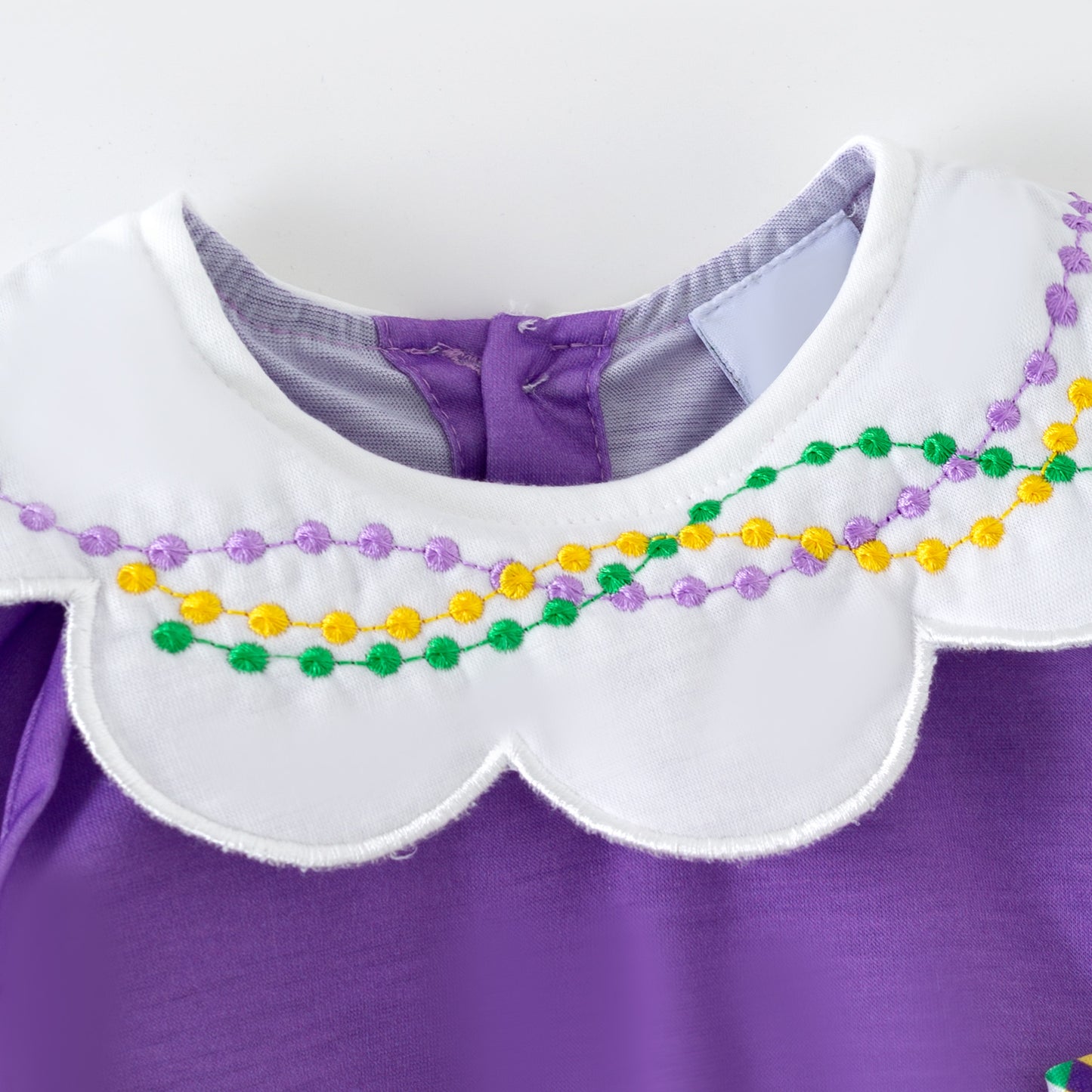 2026 Kids Fashion Mardi Gras Embroidery Purple Outfits Collection