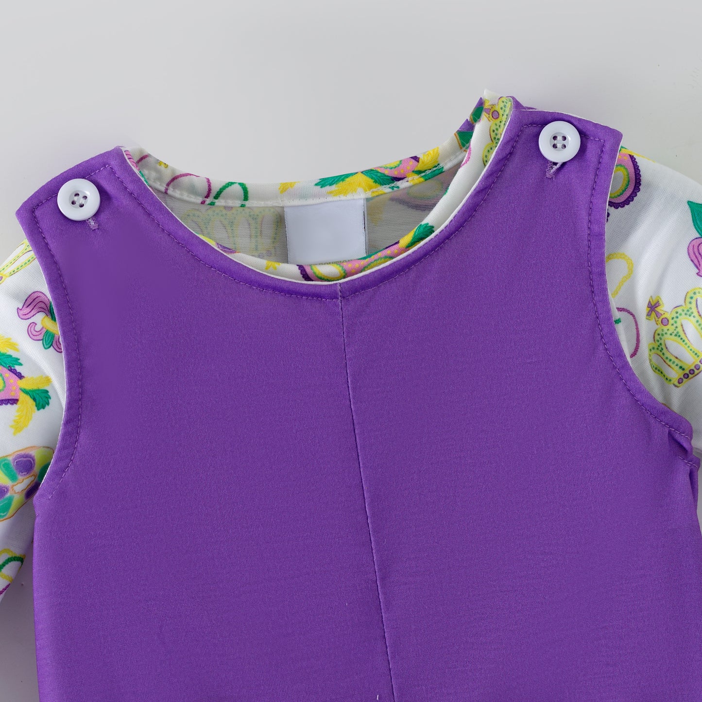 2026 Kids Fashion Mardi Gras Embroidery Purple Outfits Collection
