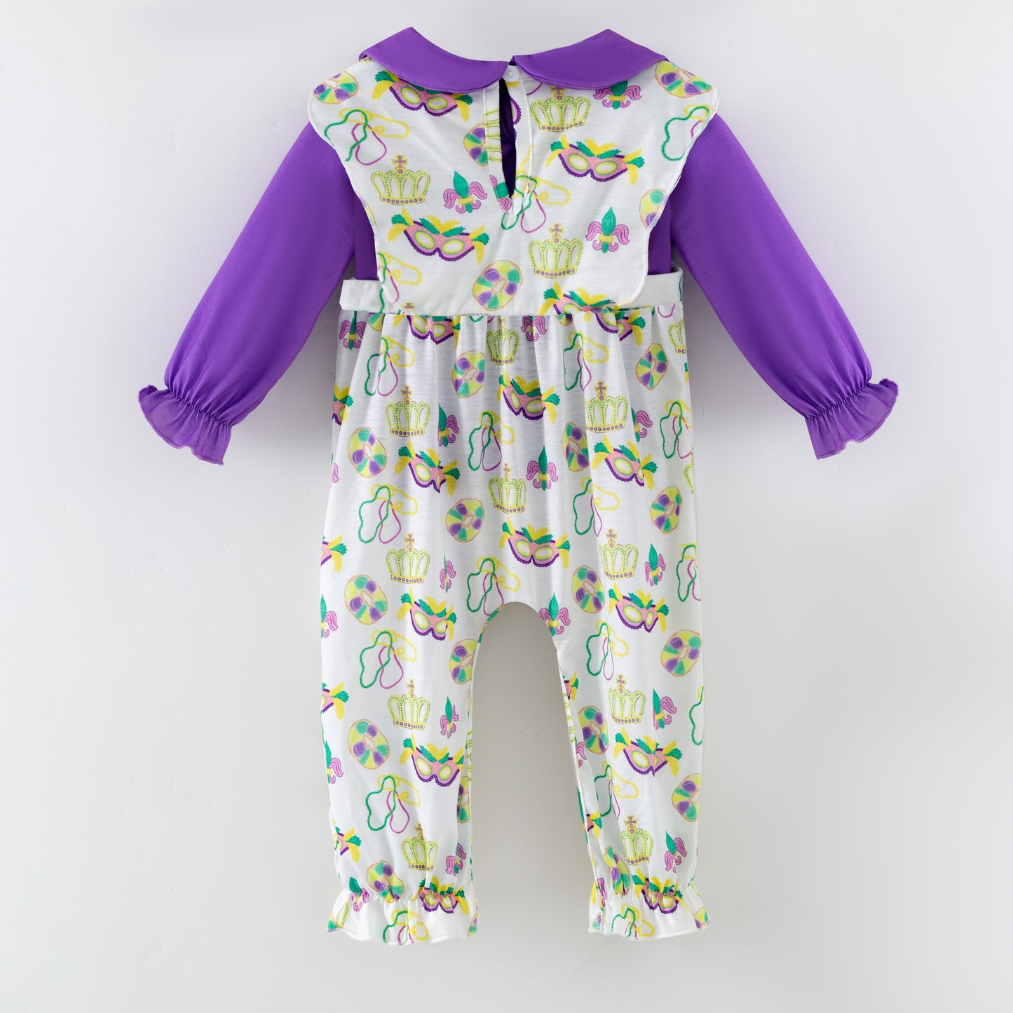 2026 Kids Fashion Mardi Gras Embroidery Purple Outfits Collection