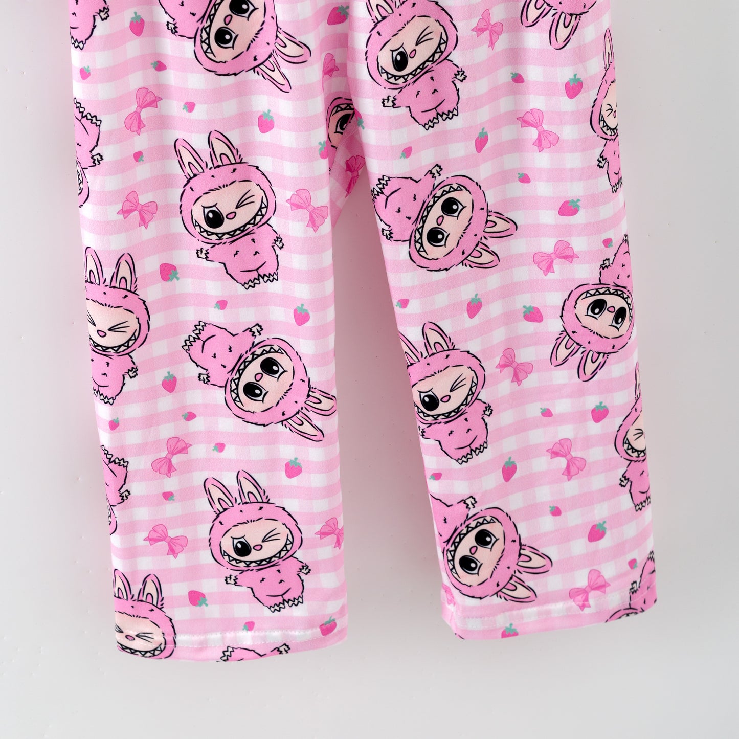 Labubu Print Fall Pajama Set – Soft & Cozy Short Sleeve + Long Pants