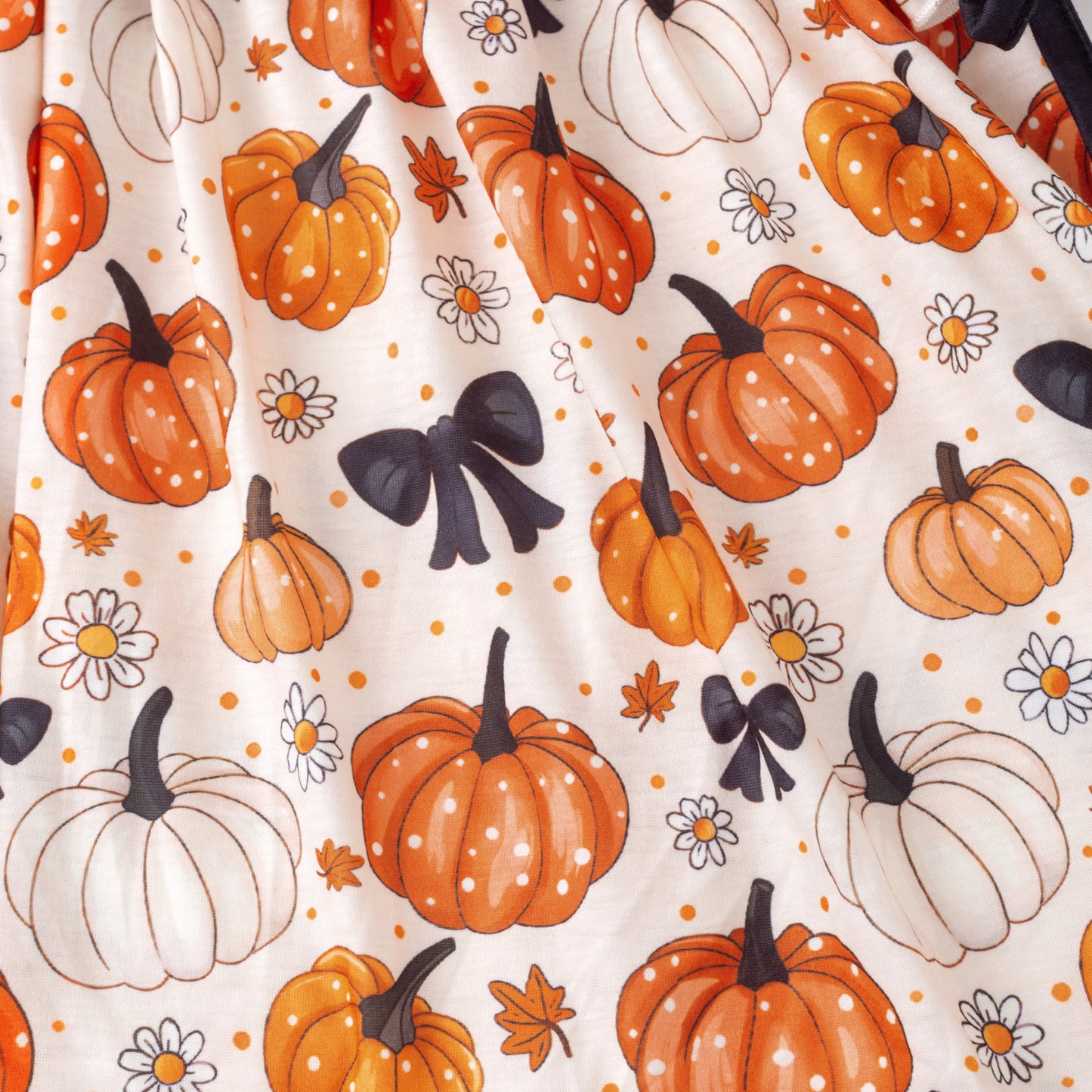 Girls Halloween MAMA'S PUMPKIN Embroidery Smocked Dress