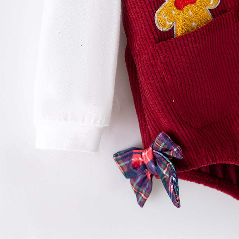 Gingerbread & Santa Corduroy Set – Baby Holiday Romper Outfit