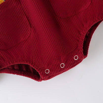 Gingerbread & Santa Corduroy Set – Baby Holiday Romper Outfit