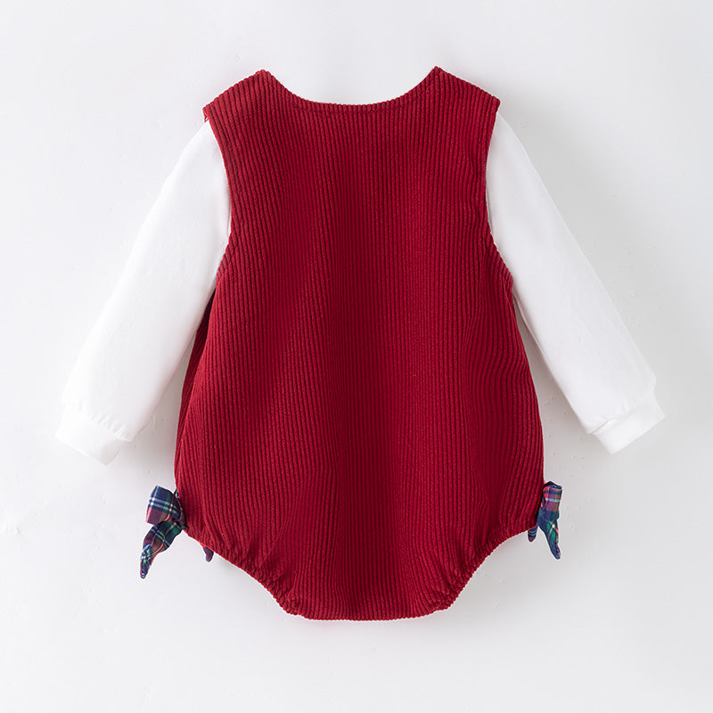 Gingerbread & Santa Corduroy Set – Baby Holiday Romper Outfit