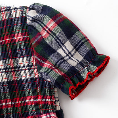 Christmas Sibling Matching Outfits – Red Plaid Smocked Collection