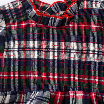 Christmas Sibling Matching Outfits – Red Plaid Smocked Collection