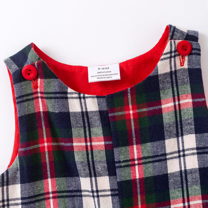 Christmas Sibling Matching Outfits – Red Plaid Smocked Collection