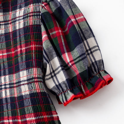 Christmas Sibling Matching Outfits – Red Plaid Smocked Collection