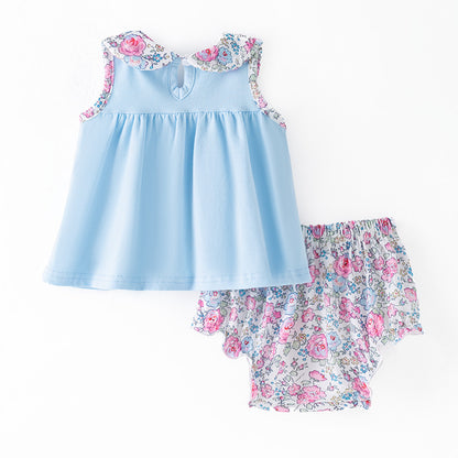 Fall Thanksgiving Girls Smocked Outfit Set – Pumpkin Embroidery Floral Sibling Collection