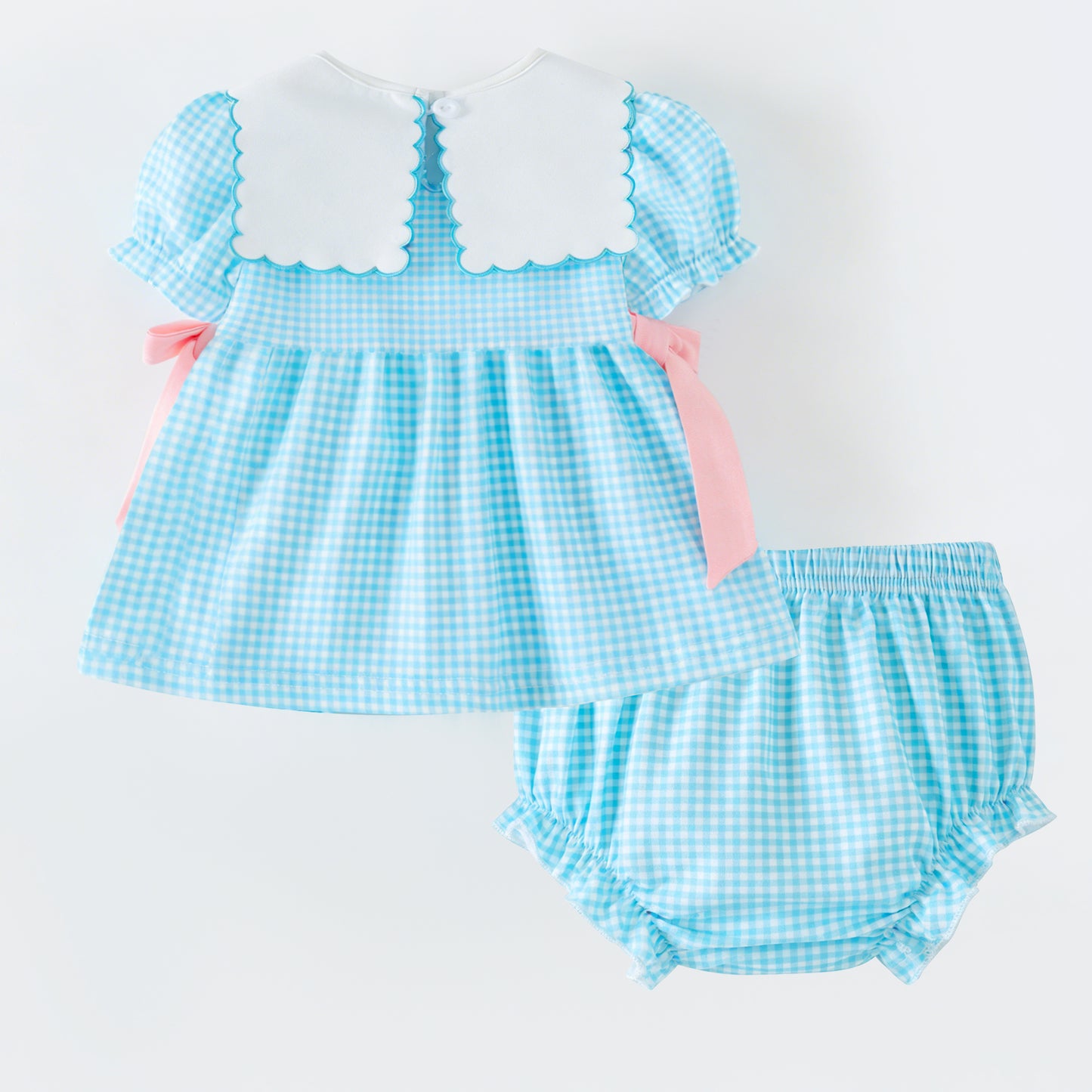 Blessed Easter Cross Embroidered Dress Set | Spring Kids Collection