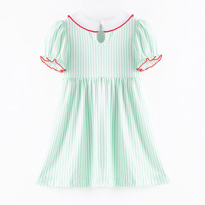 Christmas Kids Smocked Outfit Set – Santa Embroidery Green Sibling Collection