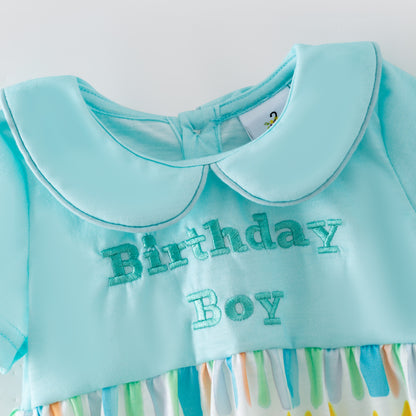Kids Spring Summer Brithday Embroidery Candle Sibling Set