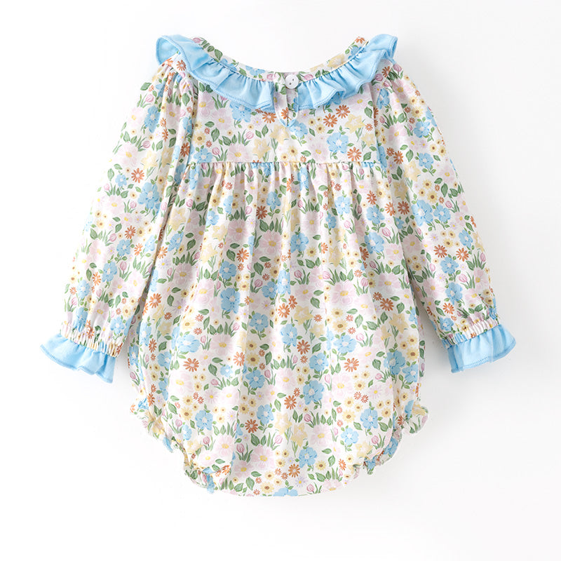 Thanksgiving Girls Smocked Outfit Set – Turkey Floral Embroidery Sibling Collection
