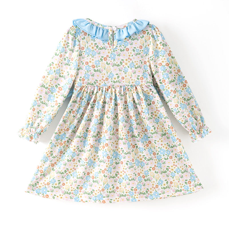 Thanksgiving Girls Smocked Outfit Set – Turkey Floral Embroidery Sibling Collection
