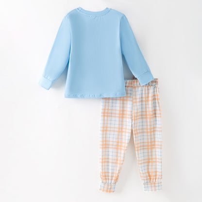 Thanksgiving Boys Smocked Outfit Set – Turkey Embroidery Sibling Collection