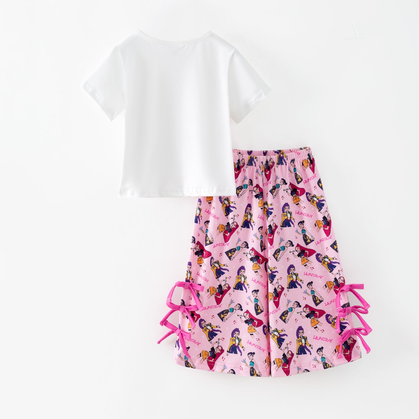 Kids Fashion K-Pop Demon Hunter Printed Ruffled Pant Set