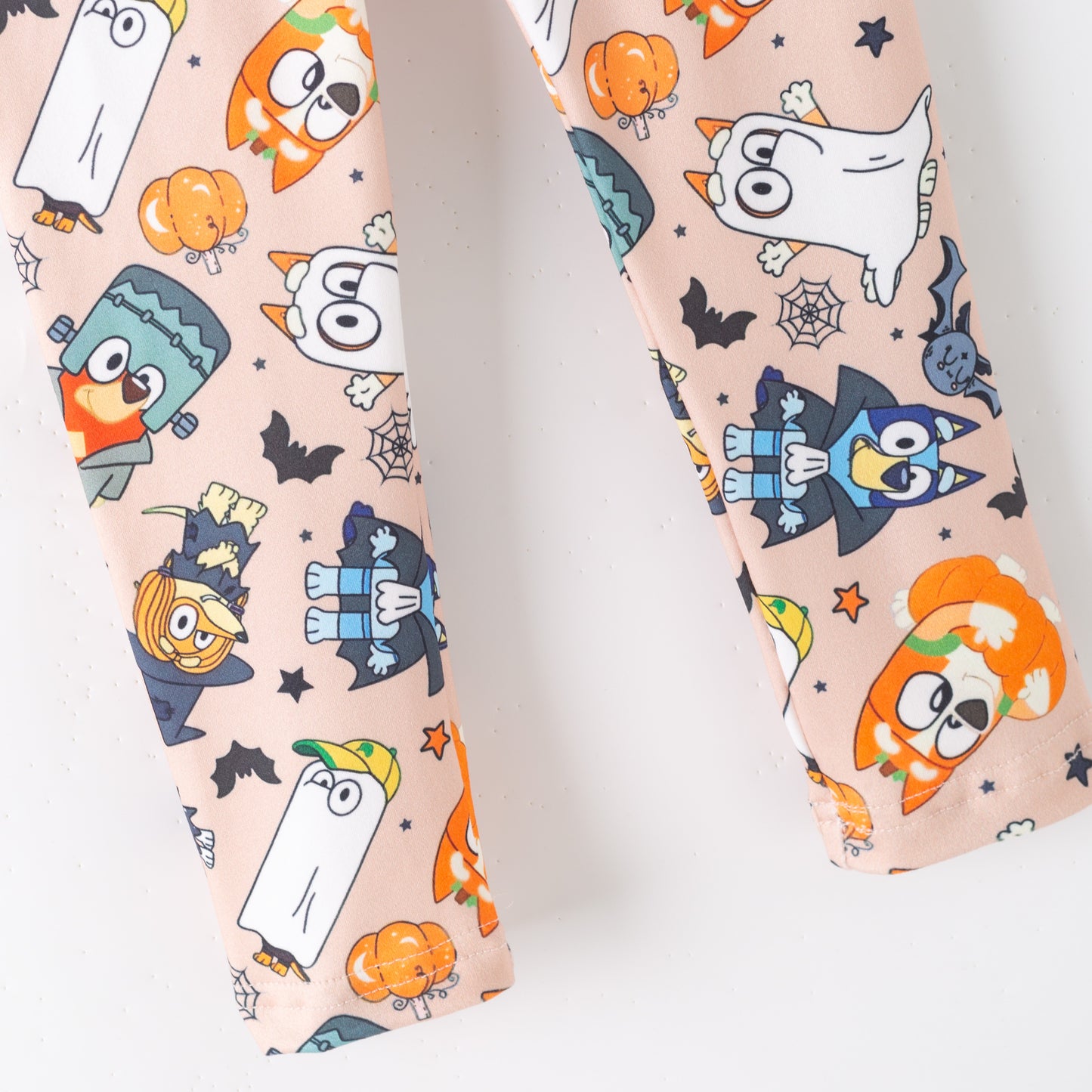 Girls Halloween Pumpkin Ghost Bluey Print Leggings