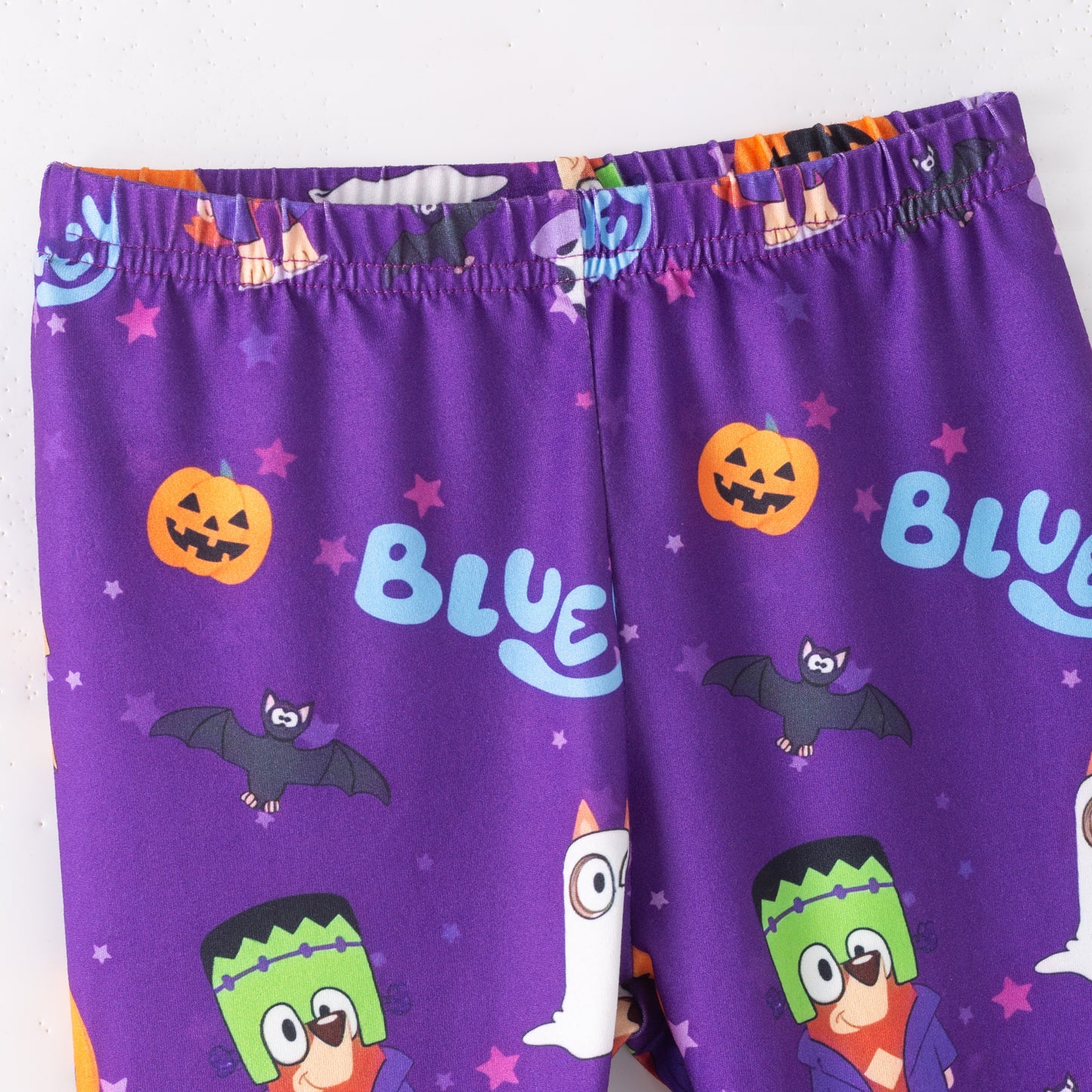 Girls Halloween Pumpkin Ghost Bluey Print Leggings